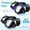 2 Pack Swimming Face Masks For Adult Swimming Snorkeling Goggles With Nose Cover Anti-Fog Clear Vision Tempered Glass For Diving Swimming