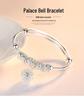 Zhenrong 925 Silver Women's Bracelet: Palace Bell, Japanese & Korean Style, Fashionable Sterling Silver Rotating Bead, Ethnic Style