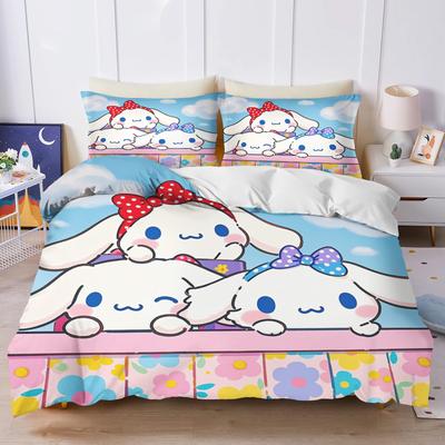 Cinnamoroll Sanrio 3D Детский Комплект Постельного Белья Пододеяльник Комплекты Комфорт Подходит Для Детей И Взрослых Милый Набивной Мультфильм