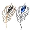 Brooch Peacock Feather Shape Hollow Shiny Rhinestone Stainless Exquisite Colorfast Luxury Bag