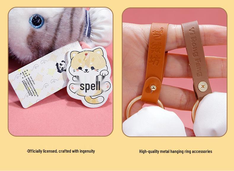 Calico Cat Plush Doll Keychain - Cute & Comforting Birthday Gift