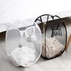 1pc-Folding Dirty Laundry Sorting Basket Washing FrameBathroomCloth MeshStorage BagFrame Bucket LaundryOrganizers Storage Pouch