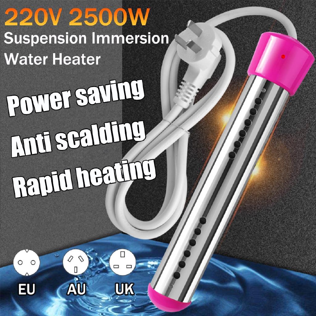 Electric Immersion Element Boiler Automatic Power-off Water Heater Curling Irons Heater Red 220V 2500W 1.5M