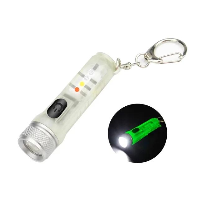 V3 EDC LED Flashlight Portable Mini Keychain Light TYPE-C Rechargeable Pocket Torch with Magnet UV Lamp Camping Fishing Lantern