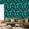Ink Wallpaper Turquoise, Sea Blue, Yellow and Gold for Living Room and Bedroom 50x1000