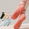 Носки для йоги женские профессиональные силиконовые нескользящие носки для пилатеса повседневные полосатые хлопковые носки для занятий в помещении, фитнесом, танцами, спортом
