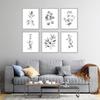 Minimalist Flower Gallery Wall Art Canvas Painting Botanical Line Art One Line Black White Drawing Posters Boho Print Home Decor