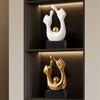 Modern Ceramic Ornaments Creative Character Gesture Sculpture Desktop Figurines Accessories Decoration Coffee Table Sculpture
