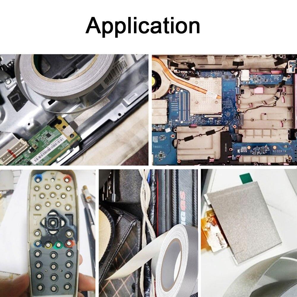 Silver Conductive Fabric Tape,single-sided Shielding Adhesive Tape for Laptop, LCD Electromagnetic Interference Shielding