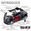 Модель спортивного автомобиля Pagani Huayra Dinastia в масштабе 1/18, литой металлический, модель гоночного автомобиля, симуляция звука и света, детская игрушка, подарок