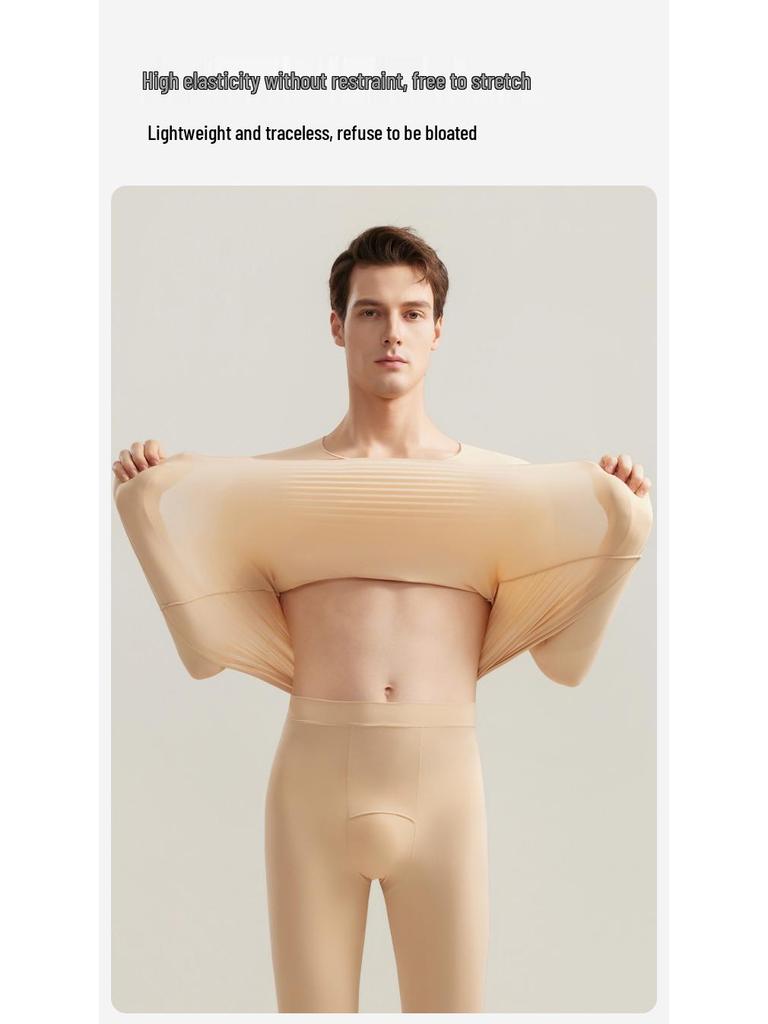 Мужской ультратонкий теплый комплект нижнего белья с базовым слоем на основе гиалуроновой кислоты для осени/зимы