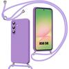 Protective Case - BOOLING - for Samsung Galaxy A56 5G - Soft Silicone - Purple - with Lanyard Included