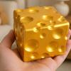 Сжималка-игрушка в виде кубика сыра, Золотая игрушка для снятия стресса, Гигантские офисные гаджеты от тревожности, Симулированная еда, которую можно сжимать, для снижения и от скуки, Игрушки-фиджеты