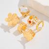 6pcs/set Irregular Design Exaggerated Rings Alloy Electroplated Baroque Ring  Luxury Accessories