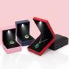 Engagement Ring Box Jewelry Container with LED Light Storage Magnet Design Compact Portable Jewelry