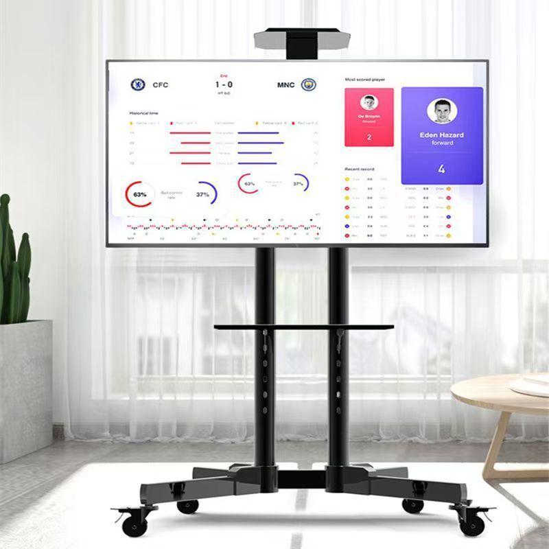 Универсальная усиленная напольная стойка для LCD телевизоров и мониторов с вертикальной стойкой и колесами