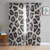 Animal Skin Texture Leopard Tulle Sheer Window Curtains for Living Room Kitchen Children Bedroom Voile Hanging Curtain