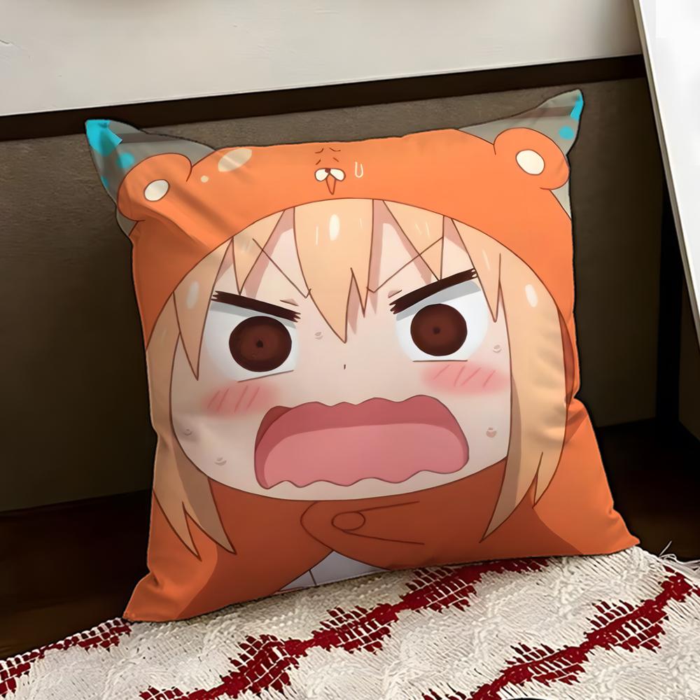 Anime HHimouto UUmaruchan Cushion Cover Reversible Soft Durable Pillow Cover Home Car MultiScene Use for Daily Comfort