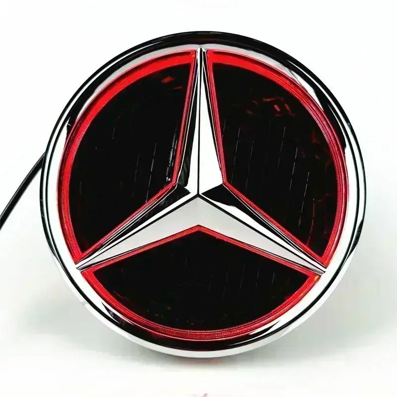 BTP5 Car Front Grilled Star Emblem LED Illuminated Logo White Blue Red Light for Mercedes Benz W205 C E R ML GL GLA CLA CLS 2013-2016