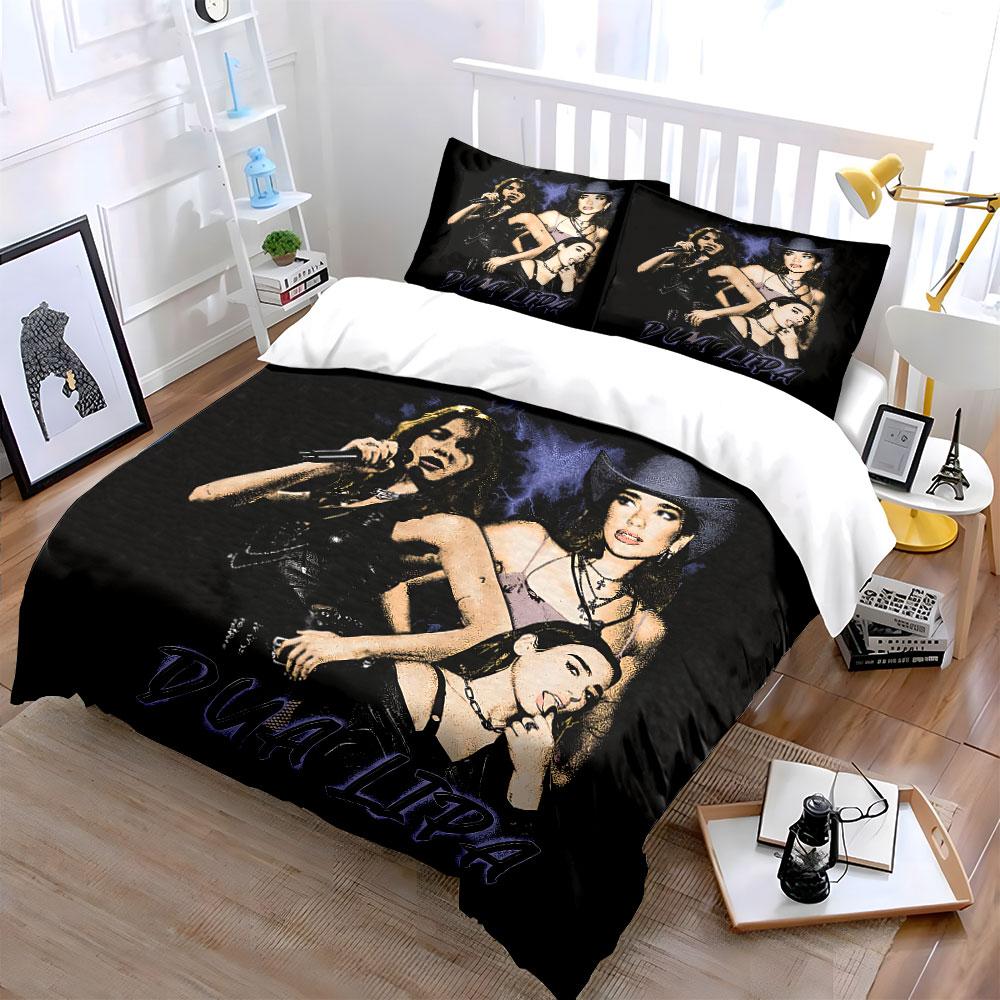 Pop Art Style Female Portrait Bedding Duvet Cover Set Duvet Cover Pillowcases (1*Duvet Cover 2*Pillowcases, without duvet insert)