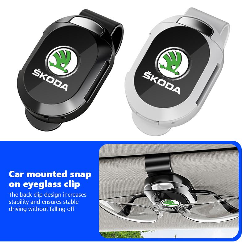 NSH4 Multifunctional card holder Car visor Glasses clip Accessorie For Skoda Rapid Octavia Derivative Enyaq-iV VisionS Yeti Scala