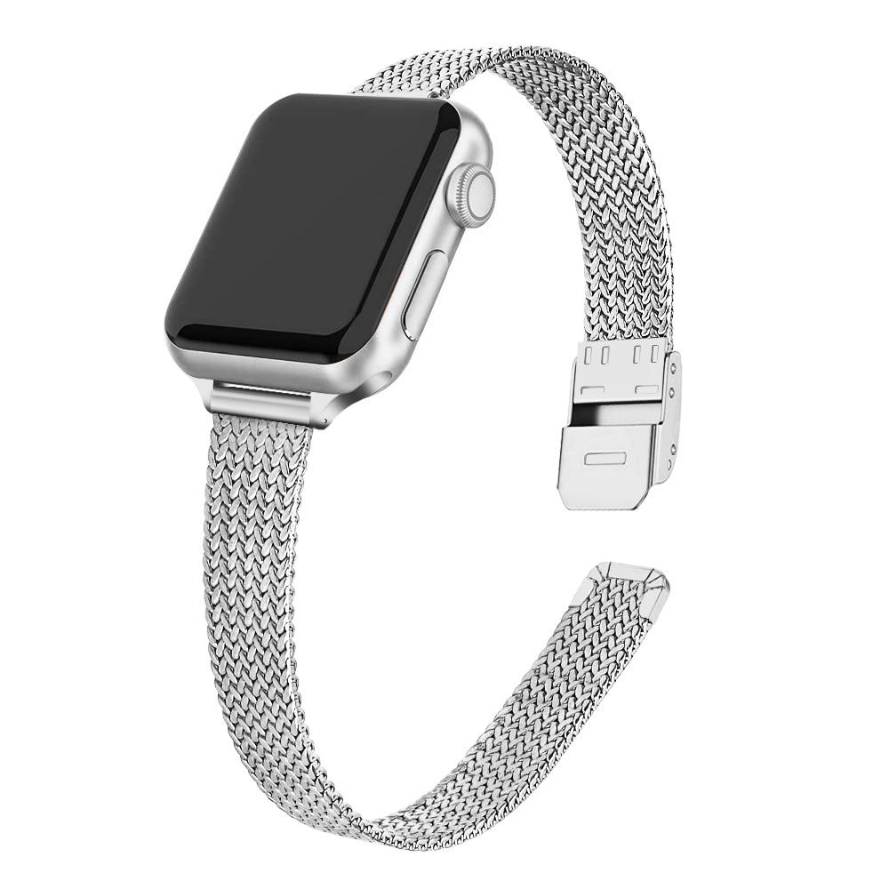 Ремешок Matel для Apple Watch Band 7, 41 мм, 45 мм, 49 мм, тонкий ремешок с миланской петлей для женщин, ремешок для iwatch 8, 7, 6, 5 se 4, 3, 2, браслет 38 мм, 40 мм