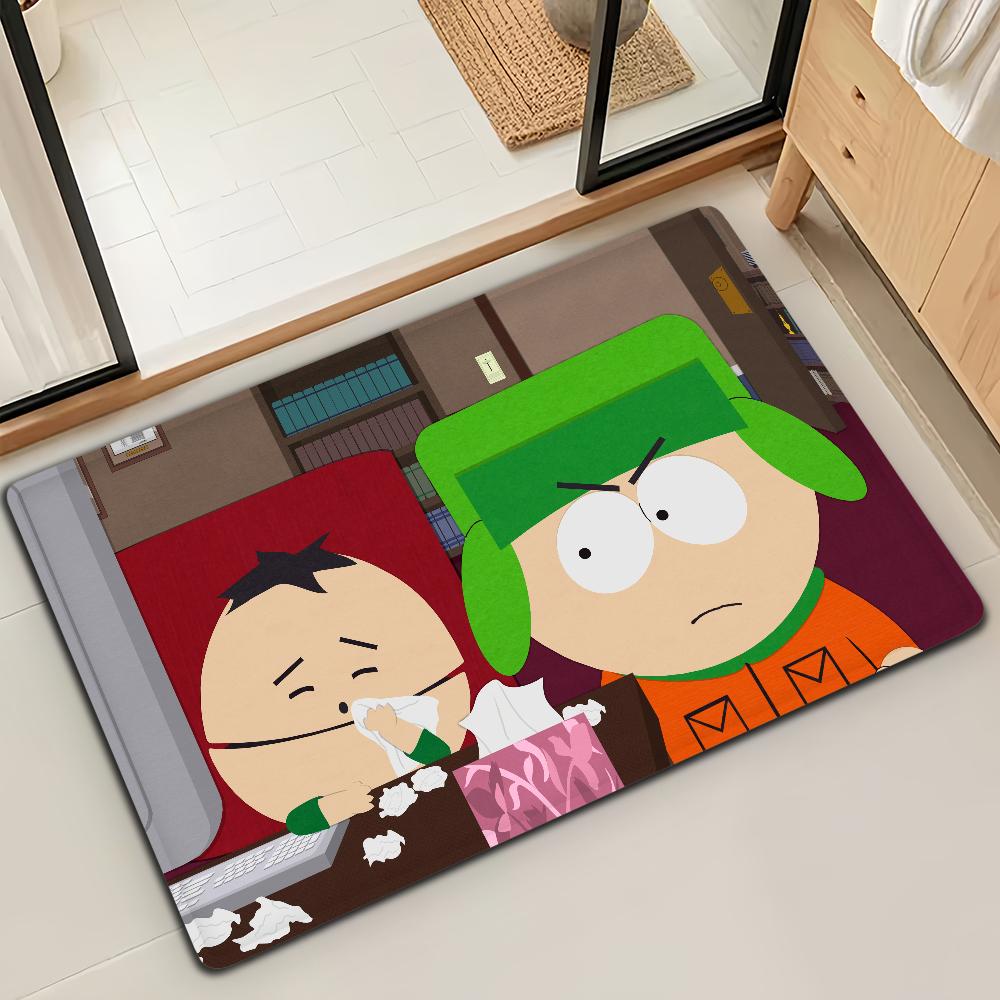 Мультяшный S-SOUTH PARK Забавная дверная коврик Ванная Микрофибра Декоративный Универсальный Фланелевый коврик для пола Быстросохнущий Впитывающий Нескользящая подошва