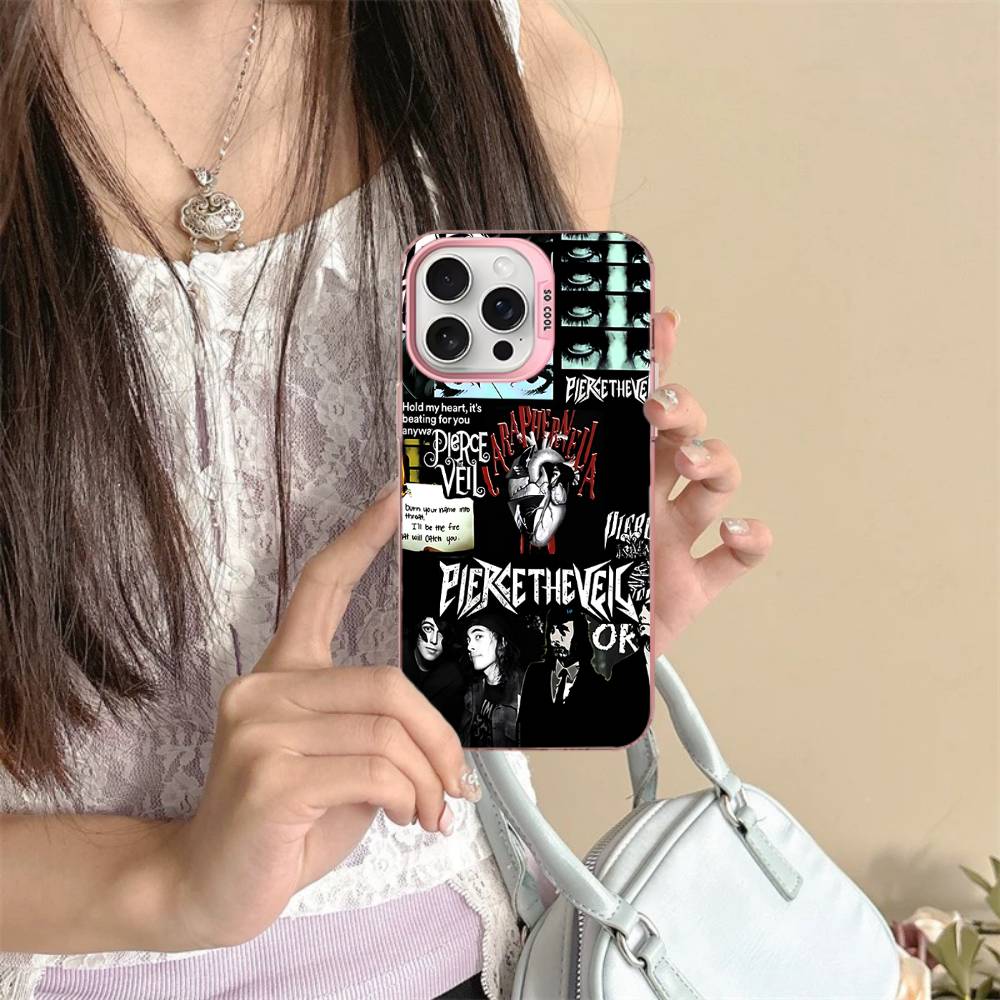 P-Pierce The Veil Band Phone Case Color Silver Shell For IPhone 17 16 15 14 13 12 11 Pro Max Plus