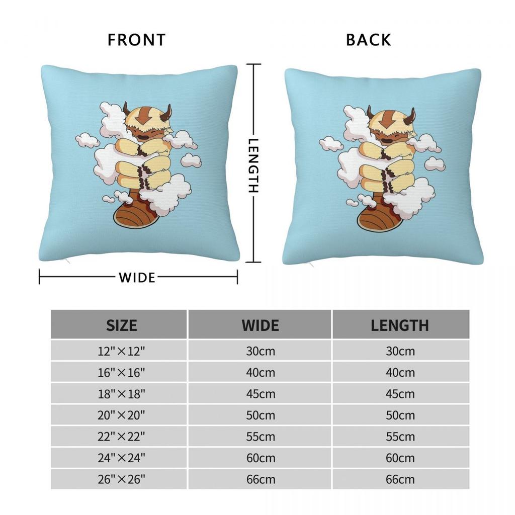 Appa With Clouds, Avatar The Last Airbender Square Pillowcase Cushion Cover Pillow Case Throw Pillow Cover for Home Bedroom Car