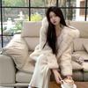 Зимняя Экологичная Норка Лисий Мех Воротник Капюшон Мех Утолщенный Мех Пальто Женское Средней Длины Пальто