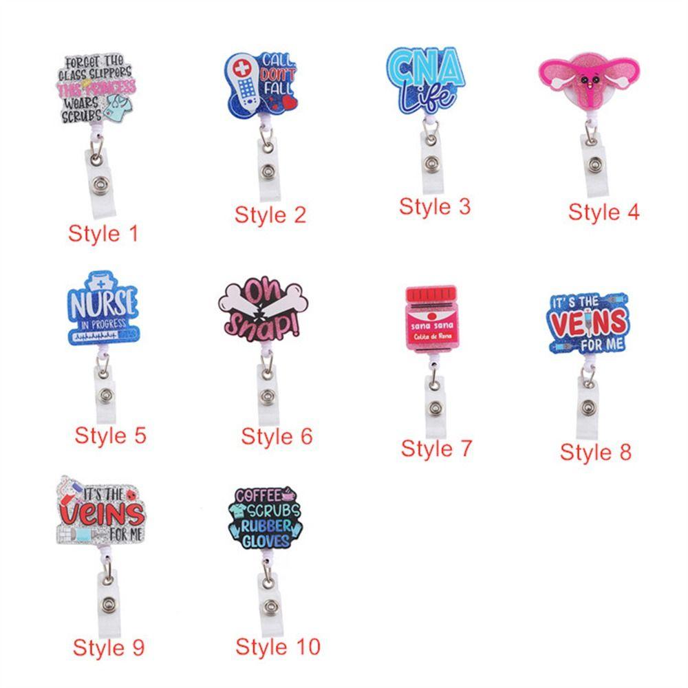 Alligator Clip Retractable Badge Reel Simplicity Nurse ID Holder Easy To Pull Buckle  Hospital Use