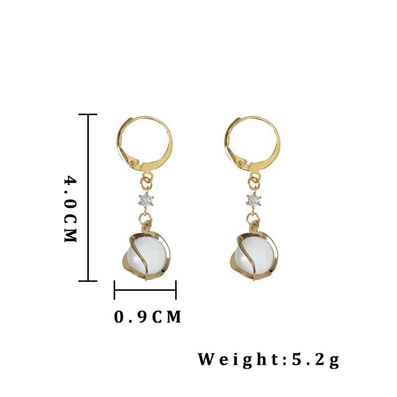 Геометрические висячие серьги с акриловыми бусинами, серьги-подвески для женщин, новые модные золотые металлические украшения в подарок