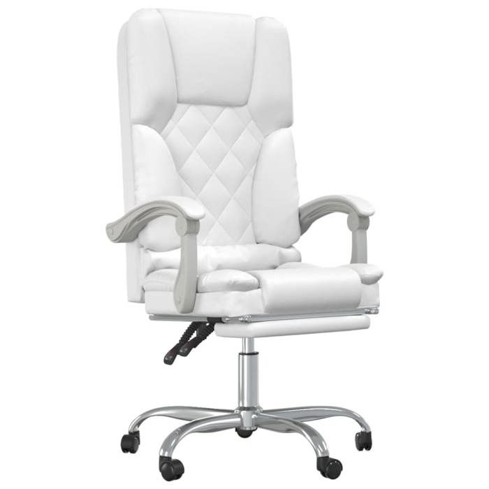 VidaXL Fauteuil de Massage Inclinable de Bureau, Chaise Pivotante avec Dossier et Repose-pied Réglables, Siège de Bureau, 349692