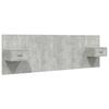 Headboard with Nightstands Concrete Grey Particleboard