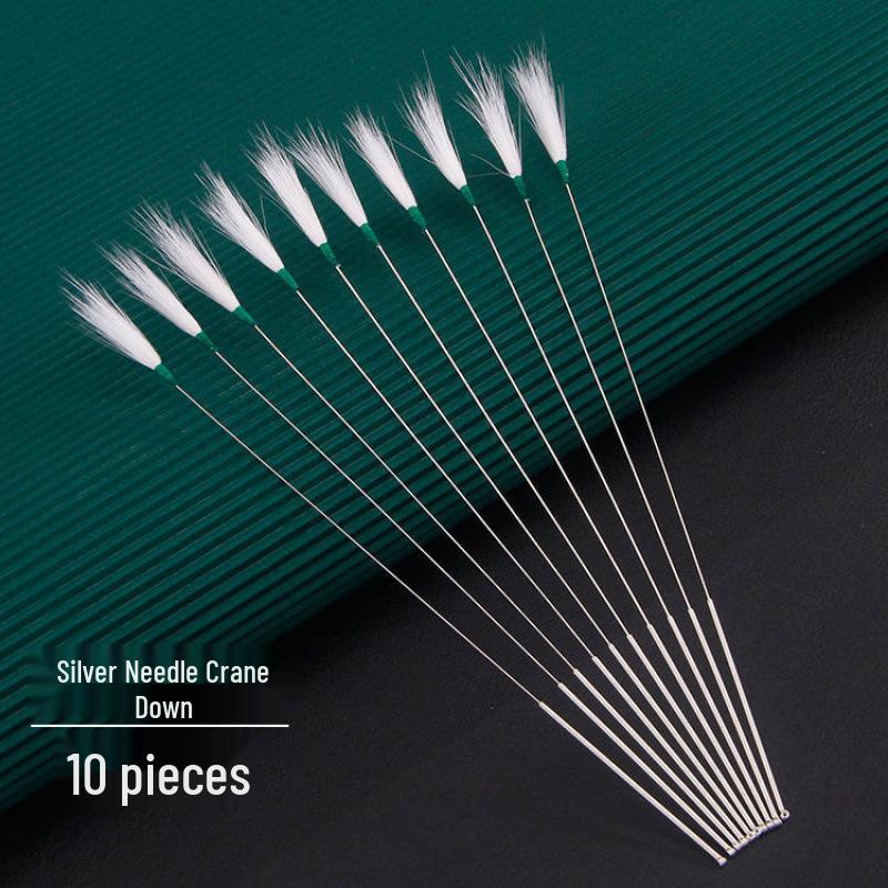 Профессиональный набор для чистки ушей: Серебряная игла, гусиное перо, куриное перо, ушные палочки из конского хвоща