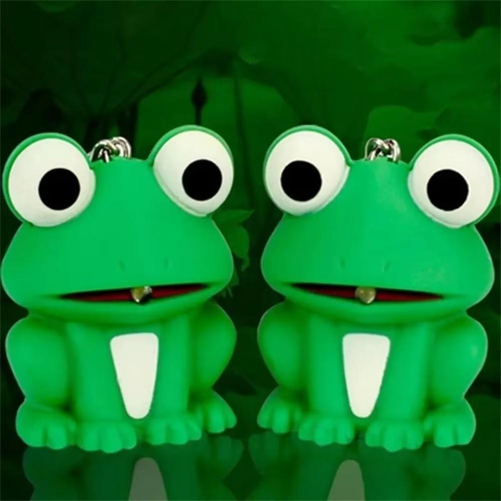 Sound Key Frog Keychain Metal Rings Cartoon Keychain New Animal Keyring Bag Decoration