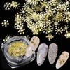 Winter Nail Art Decorations, 3D Metallic Snowflake Slices Flakes for Festive Christmas Nail Designs