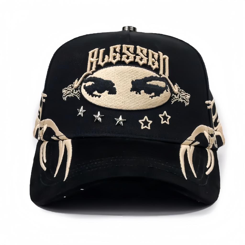 High Quality 5-Panel Curved Brim Baseball Cap with Rhinestone Embellishments Terry Fabric Dobby Style-Sporty Unisex Adult Hat