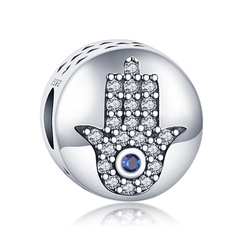 New Original Copper Plated Accessories Fashion Charm Eye Of The Devil Palm Bead Fit Pendant Bracelet For Women Diy Jewelry Gift