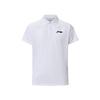 Li Ning Badminton Series Simple Thin Brand Logo Comfortable Casual Sports Polo Shirt Unisex Tops White APLU961-2
