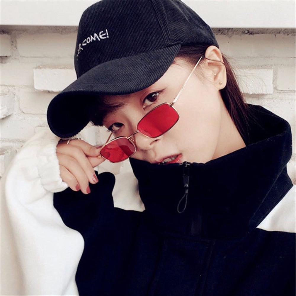 Винтажные очки Женские мужские квадратные оттенки Солнцезащитные очки в небольшой прямоугольной оправе