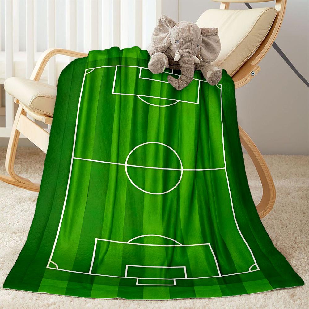 1pc Football Field Layout blanket Soft and Warm for Sofa Office Camping Travel Livingroom Great Gift for Friends and Family Comfortable