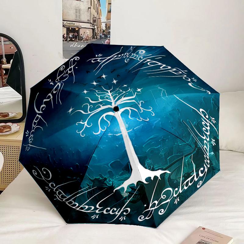 Tree Of Rings: Elven Symbol Umbrella 8-Frame for Travel, camping, Casual Lightweight Portable Umbrella, Essential for every family Holidays Gift