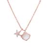 Real 925 Sterling Silver Crystal Shell Starfish Charm Pendant Necklace For Women Wedding Party Jewelry Gift Choker Collar