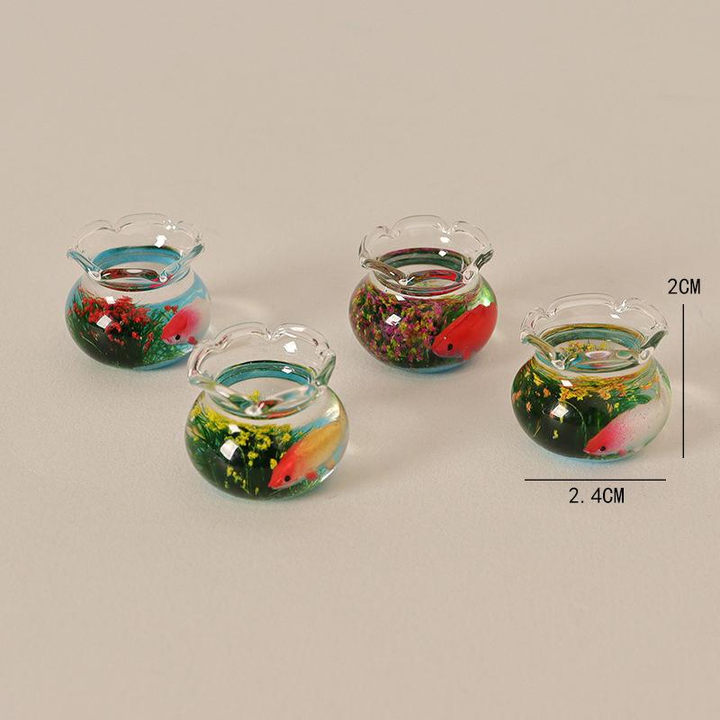 1 шт. Кукольный домик Миниатюрный стеклянный аквариум-шар Милый аквариум для кукольного домика Украшение для дома Наклейки для кукольного домика Игрушка для дома
