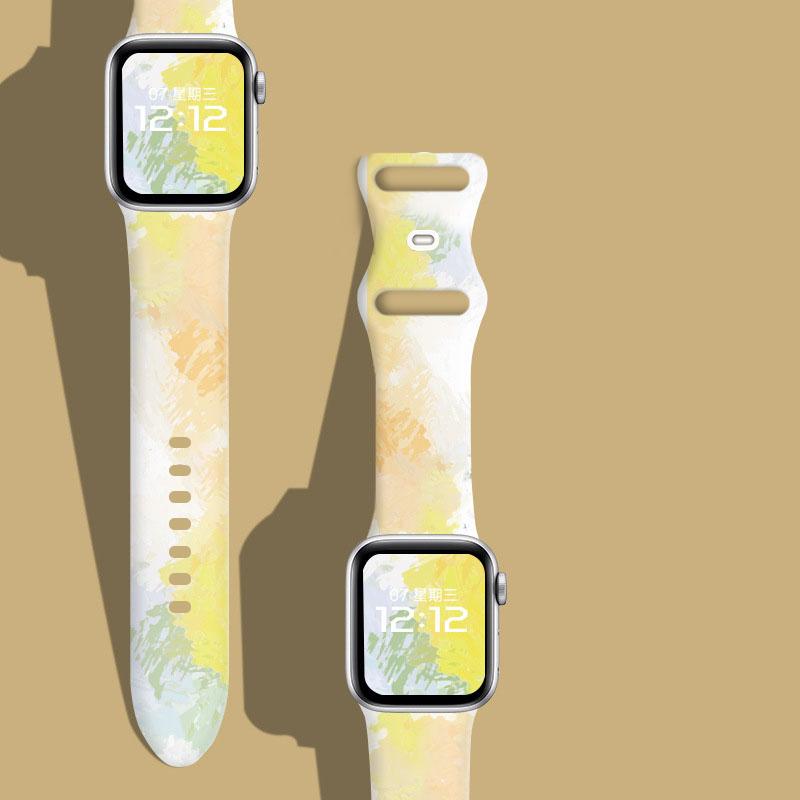 Для рождественских ремешков для Apple Watch ремешок 44 мм Ultra 2 49 мм 40 мм женский силиконовый браслет с принтом iWatch Series 9 8 7 6 5 SE 41/45 мм