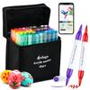 Acrylic Marker Set of 60 Colored Free App Color Quick Light Thick and Fine Can Write On Plastic For Painting Gift Colors, Water-Based Pens, Included,