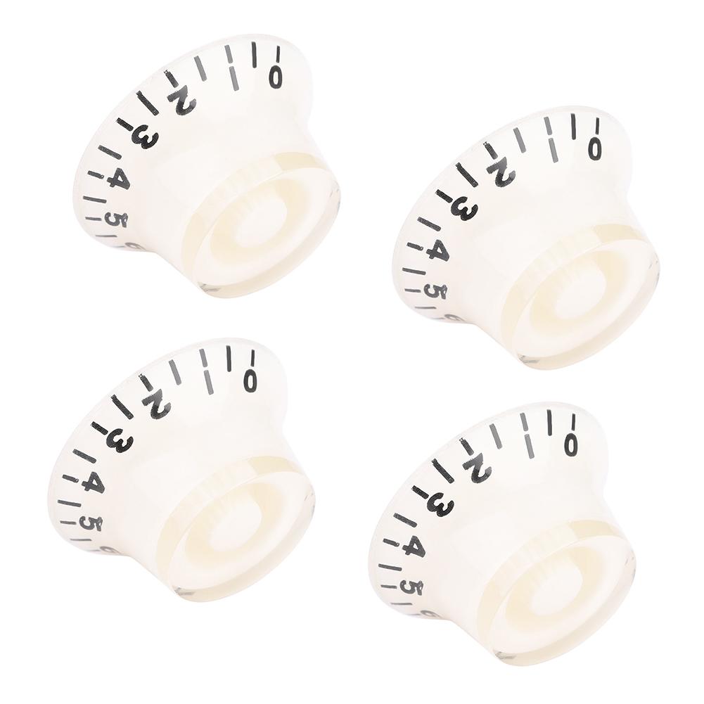 4 PCS Speed Tone Volume Control Knobs for EPI LP Electric Guitar (White  Black)