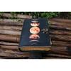 New Sun Moon Leather Journal For Men Women of Antique Hademade Decle Edge Vintage Pepar Leather Traveling Sketchbook