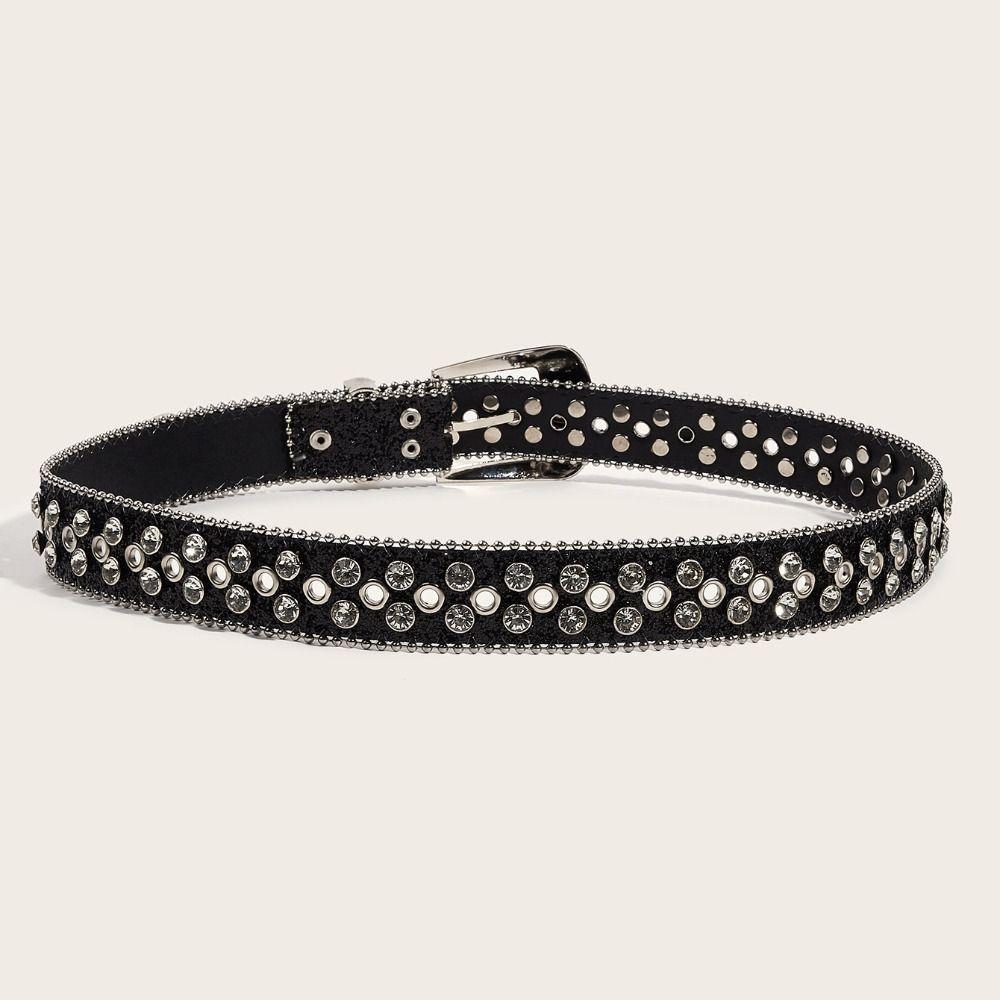 Ремни Y2K со стразами Цинковый сплав Цинковый сплав Пояс Панк Блингблинг Ремень Женский